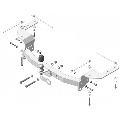 Фаркоп ZincaR на Toyota Land Cruiser 200 2007-2021 Арт. ZT102FE (полностью оцинкованный) (Excalibur и Executive)