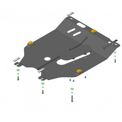Защита Картера двигателя, КПП MOTODOR для Nissan Note 2006-2014, Сталь 2 мм - Арт. 61402