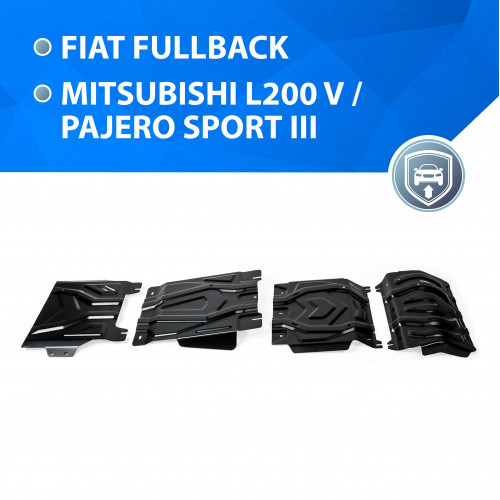 Защита Картера двигателя, КПП, Радиатора, Раздаточной коробки Rival для Fiat Fullback 2016-, Сталь 45778 мм - Арт. K222.4046.3